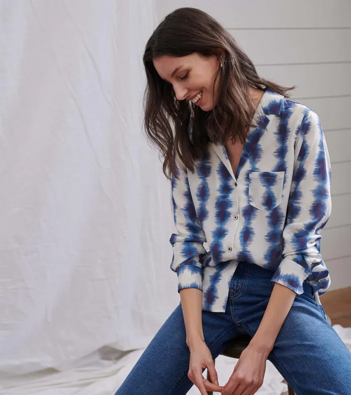 Hatley Ariane Shirt 8211 Linear Waves Women Tops