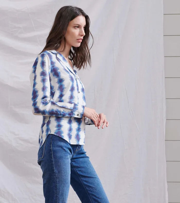 Hatley Ariane Shirt 8211 Linear Waves Women Tops