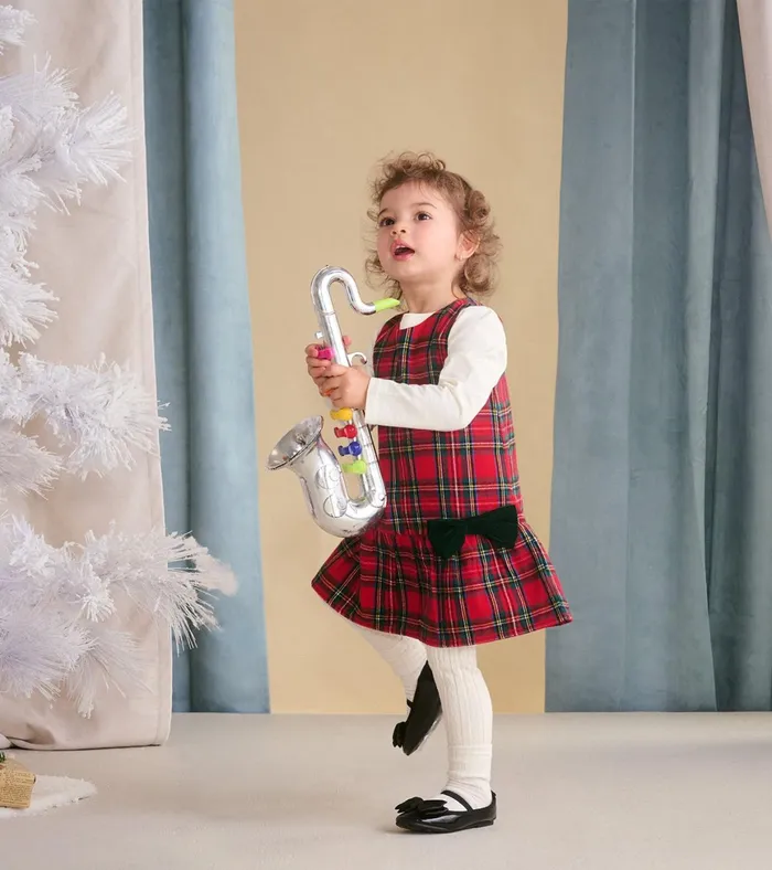 Hatley Baby and Toddler Red Plaid Pinafore Dress Baby and Toddler Dresses