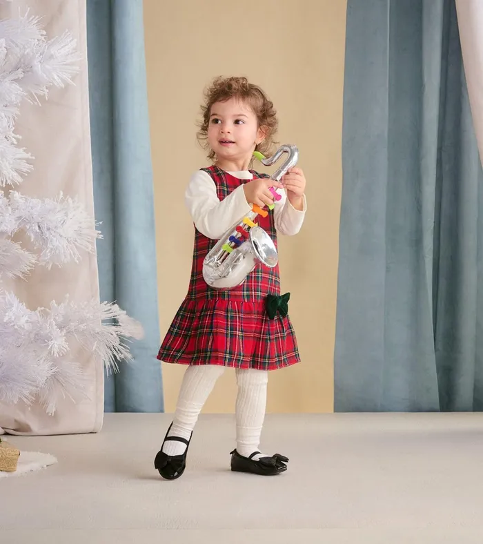 Hatley Baby and Toddler Red Plaid Pinafore Dress Baby and Toddler Dresses