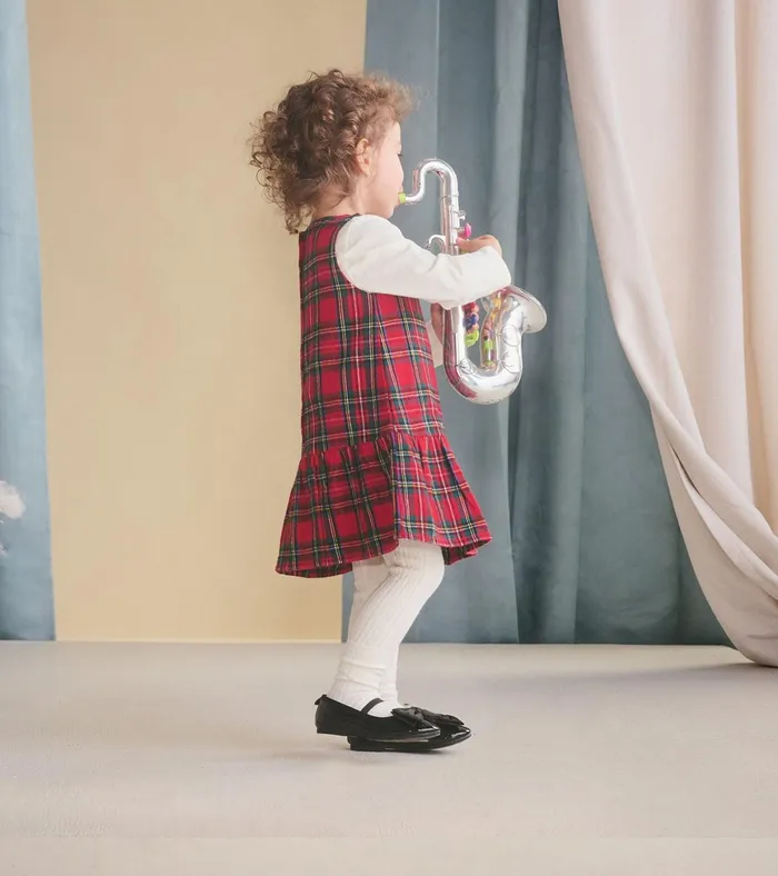 Hatley Baby and Toddler Red Plaid Pinafore Dress Baby and Toddler Dresses