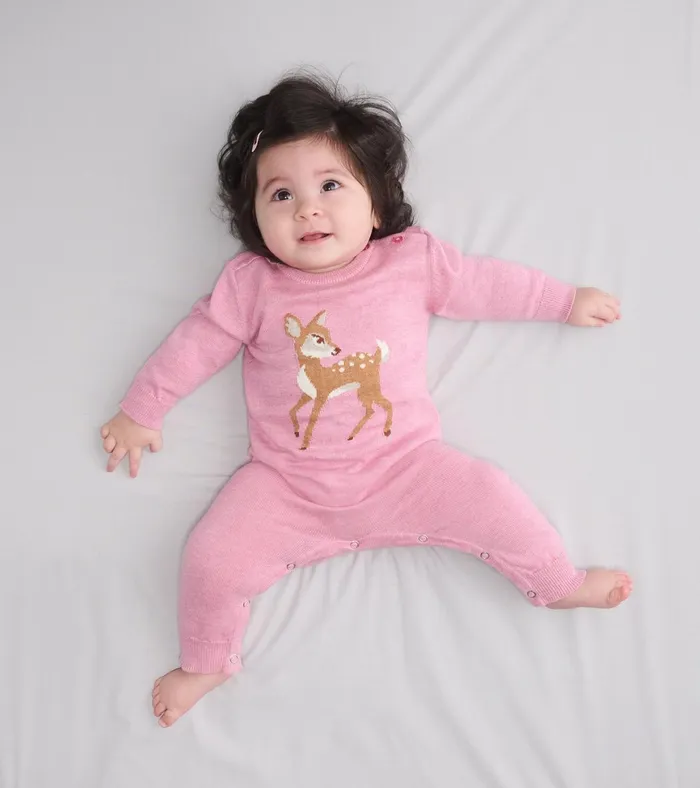 Hatley Baby Girls Baby Doe Sweater Romper Baby and Toddler Sweaters