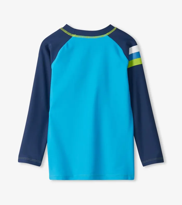 Hatley Boys Malibu Blue Long Sleeve Rashguard Boys Swimwear