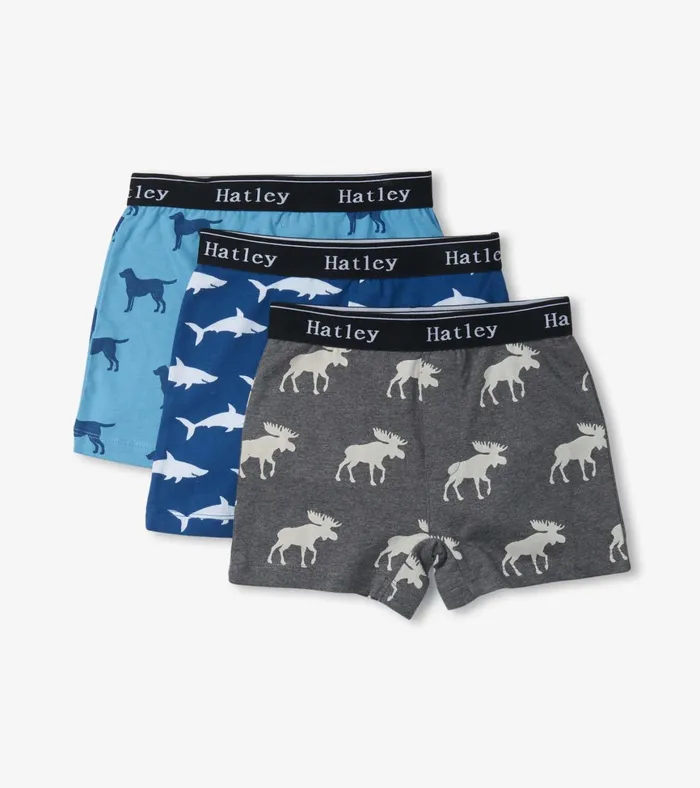 Hatley Boys Silhouette Animals 3 Pack Boxer Briefs Boys Underwear