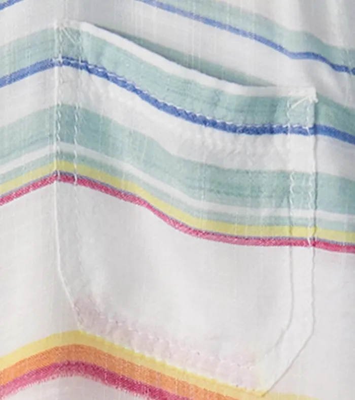 Hatley Boys Summer Stripe Short Sleeve Button Down Boys Tops