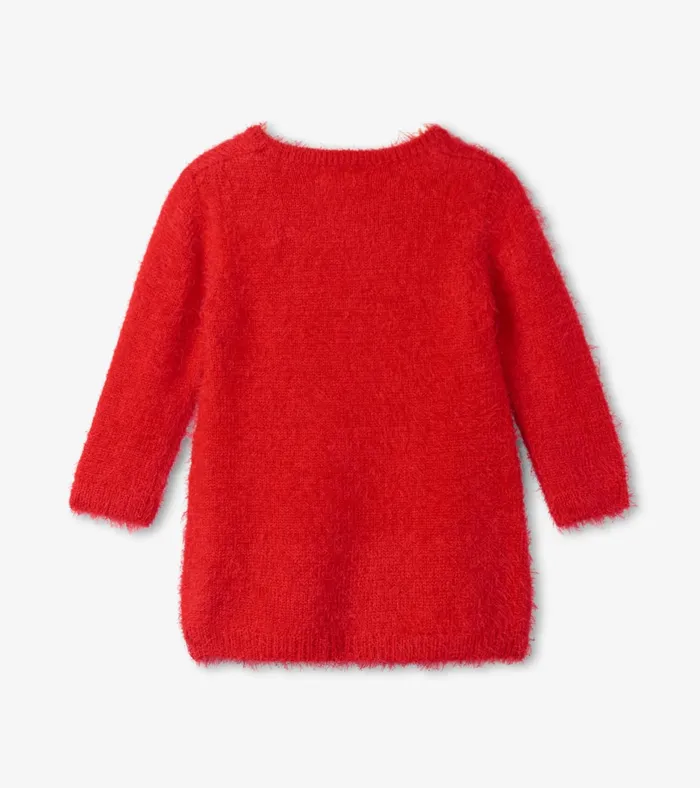 Hatley Christmas Reindeer Fuzzy Sweater Dress Baby and Toddler Dresses