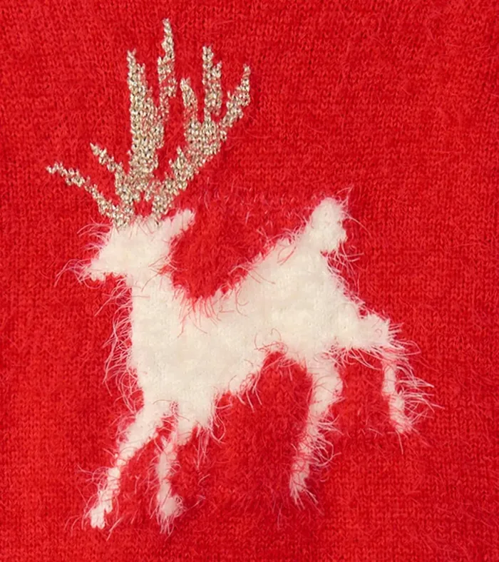 Hatley Christmas Reindeer Fuzzy Sweater Dress Baby and Toddler Dresses
