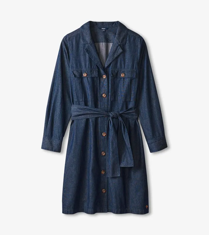 Hatley Denim Shirt Dress 8211 Dark Wash Women Dresses