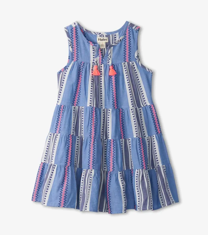 Hatley Girls Boho Stripe Tiered Dress Girls Dresses