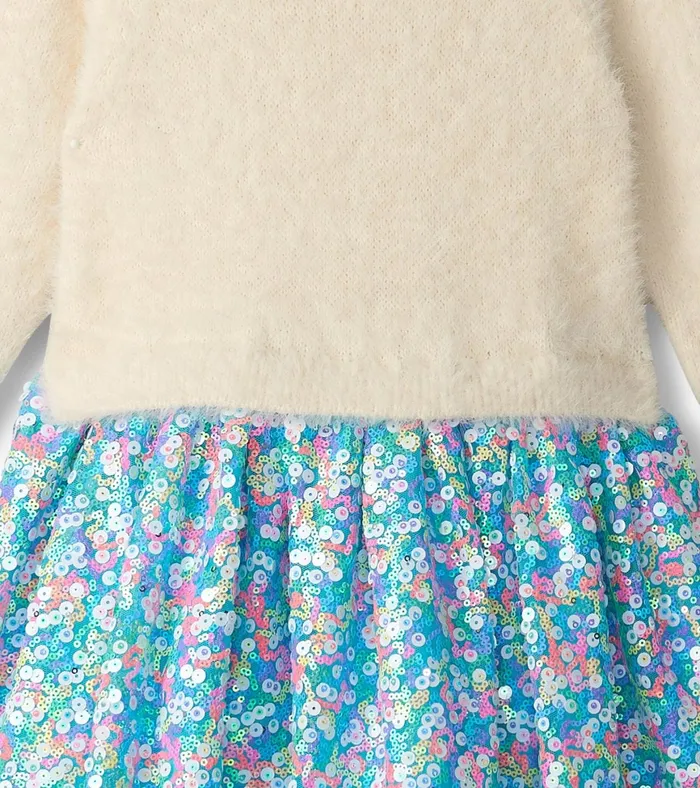 Hatley Girls Cami Lace Fuzzy Mixed Sequin Skirt Dress Girls Dresses