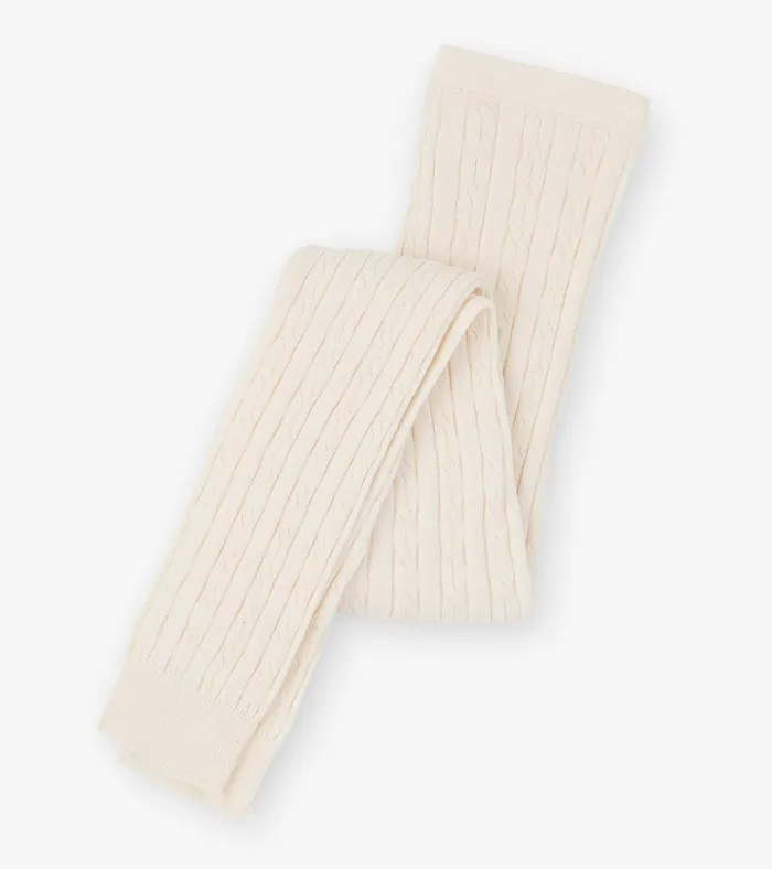 Hatley Girls Cream Cable Knit Tights Girls Bottoms