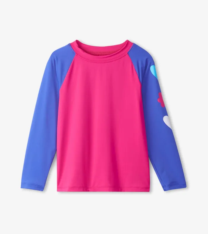 Hatley Girls Fuschia Purple Long Sleeve Rashguard Girls Swimwear