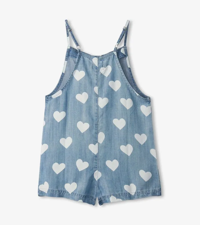 Hatley Girls Hearts Slouchy Overalls Girls Bottoms