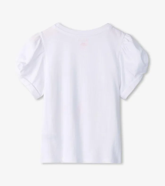 Hatley Girls Peace Flower Twisted Sleeve Tee Girls Tops