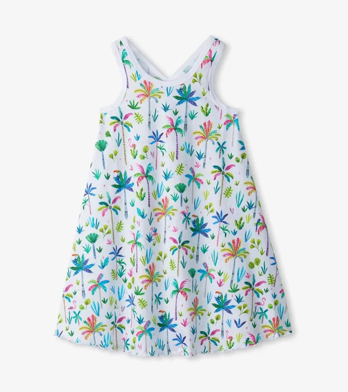 Hatley Girls Rainbow Palms Trapeze Dress Girls Dresses