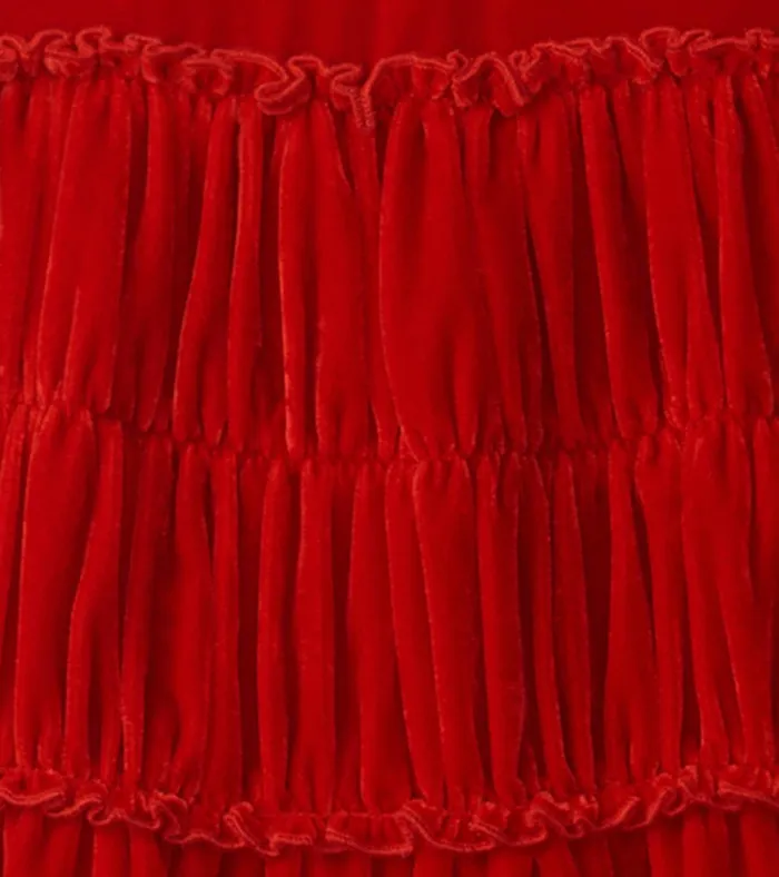 Hatley Girls Red Velvet Smocked Panel Dress Girls Dresses