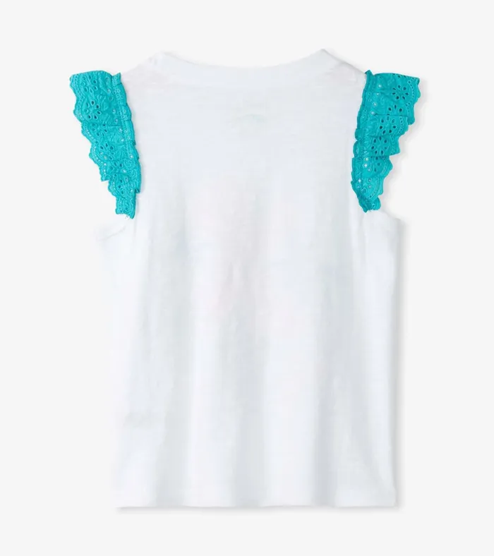 Hatley Girls Stay Golden Ruffle Sleeve Tank Top Girls Tops