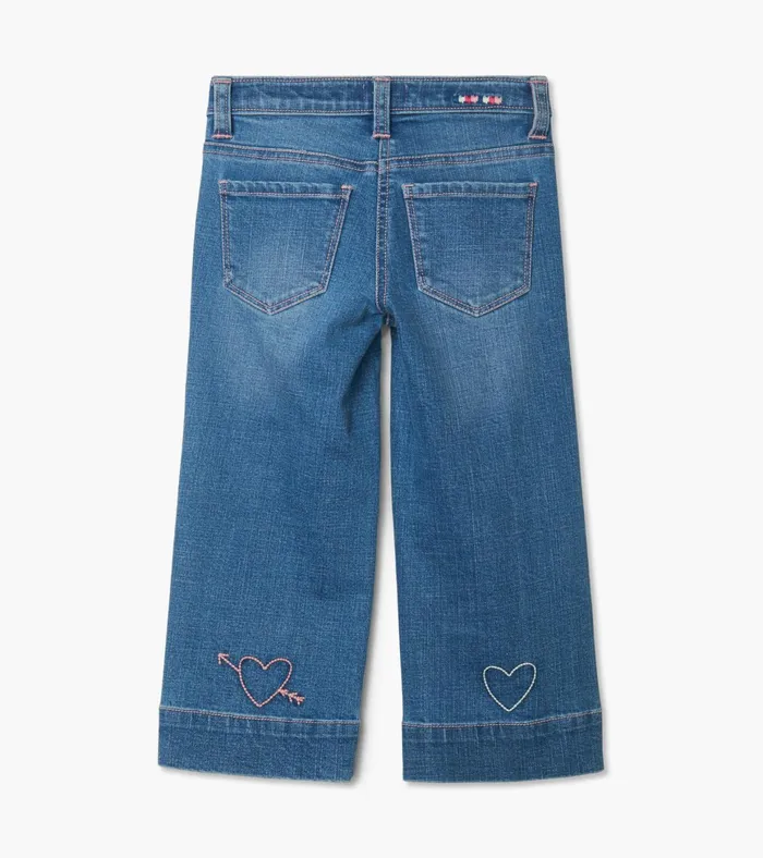 Hatley Girls Stretch Denim Wide Leg Pants Girls Bottoms