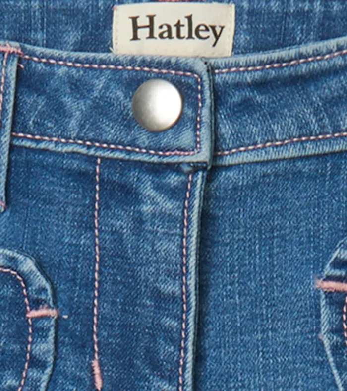 Hatley Girls Stretch Denim Wide Leg Pants Girls Bottoms