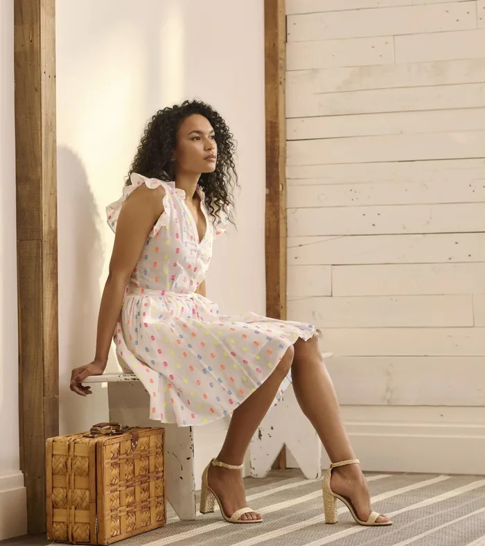 Hatley Godet Belted Dress 8211 Summer Dots Women Dresses