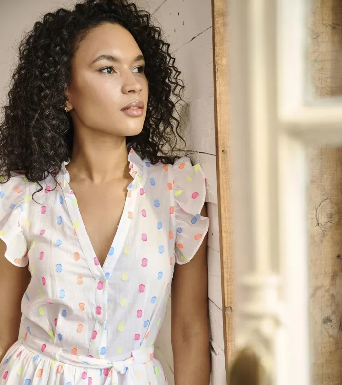 Hatley Godet Belted Dress 8211 Summer Dots Women Dresses