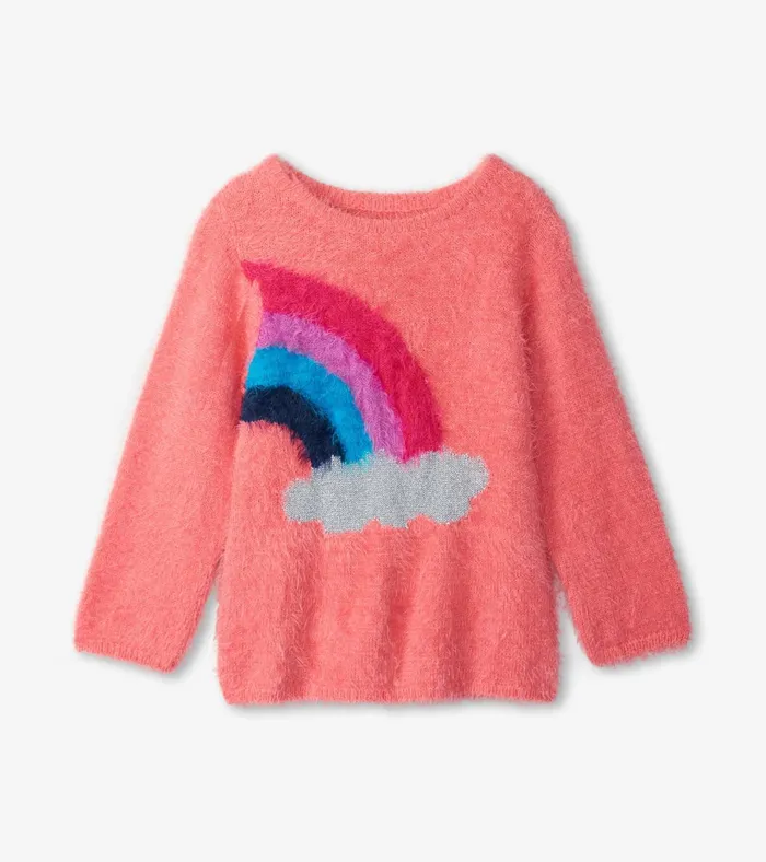 Hatley Magical Rainbow Shimmer Fuzzy Sweater Girls Sweaters