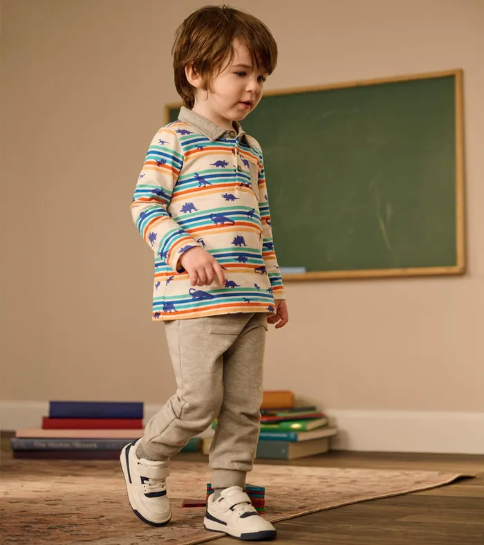 Hatley Mini Dinos Long Sleeve Polo TShirt Baby and Toddler Tops