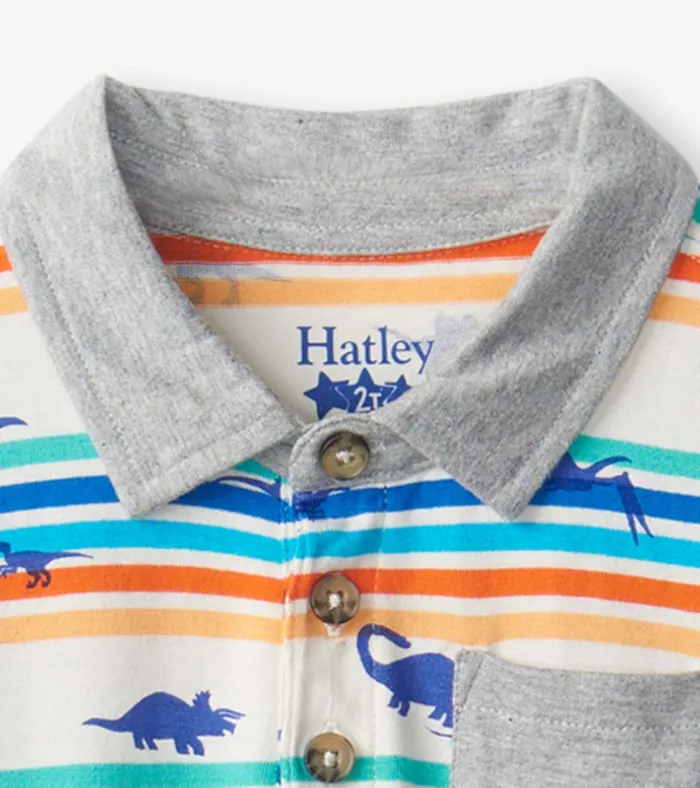 Hatley Mini Dinos Long Sleeve Polo TShirt Baby and Toddler Tops