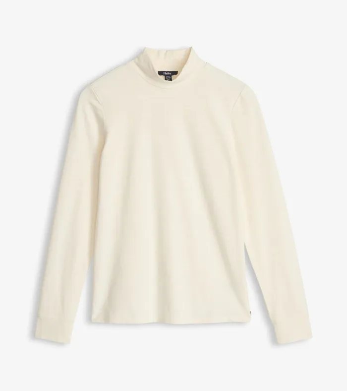 Hatley Mock Neck Top 8211 Cream White Women Tops
