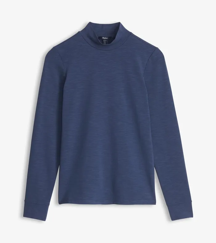 Hatley Mock Neck Top 8211 Patriot Blue Women Tops