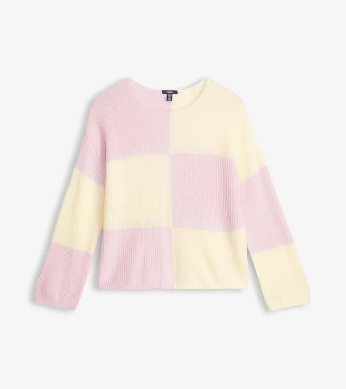 Hatley Monroe Sweater 8211 Pink Blocks Women Sweaters