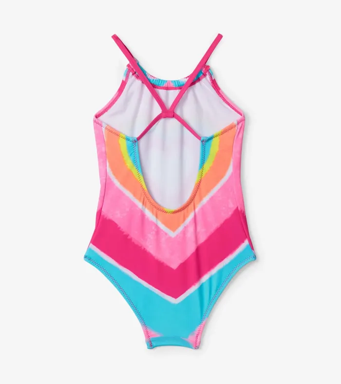 Hatley Psychedelic Heart Gather Front Swimsuit Girls Swimwear
