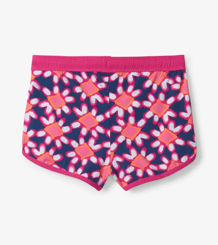 Hatley Shibori Flowers Swim Shorts Girls Swimwear