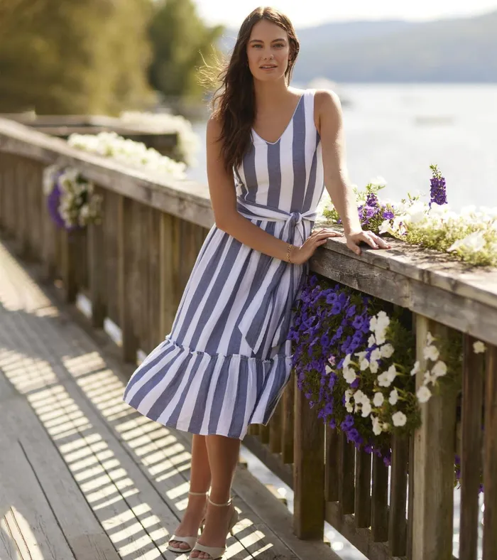Hatley Sydney Midi Dress 8211 Summer Stripes Women Dresses