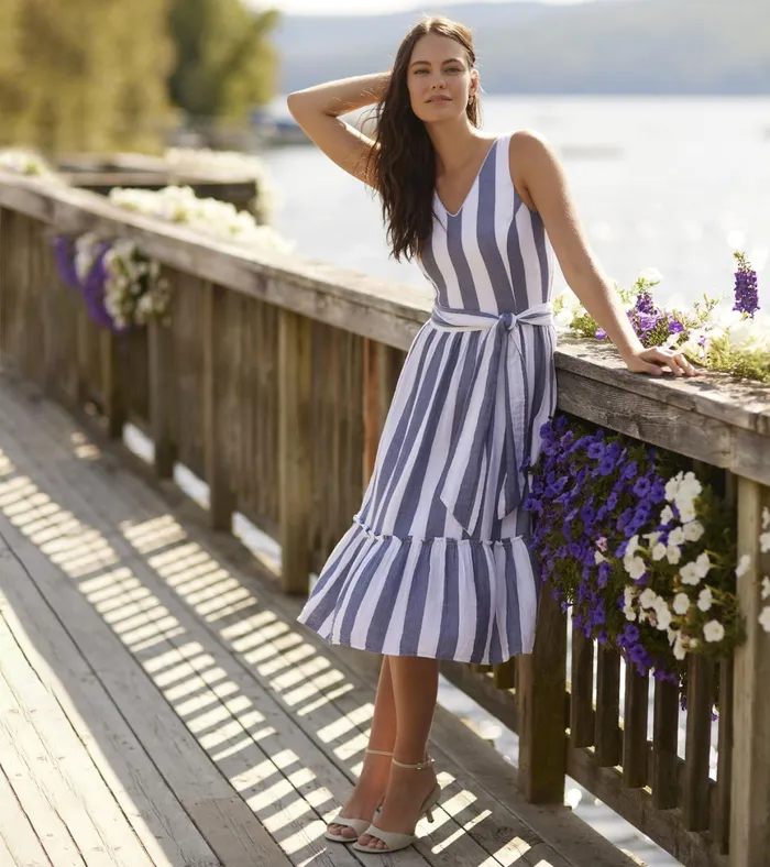 Hatley Sydney Midi Dress 8211 Summer Stripes Women Dresses
