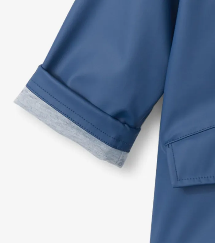 Hatley Yellow and Navy ZipUp Rain Jacket Boys Rainwear