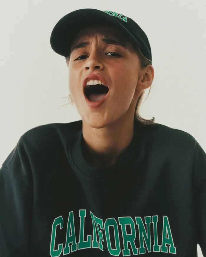 Hats Women Sporty and Rich California Hat 8211 Faded BlackSpring Green