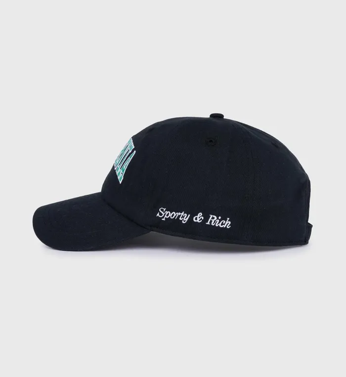 Hats Women Sporty and Rich California Hat 8211 Faded BlackSpring Green