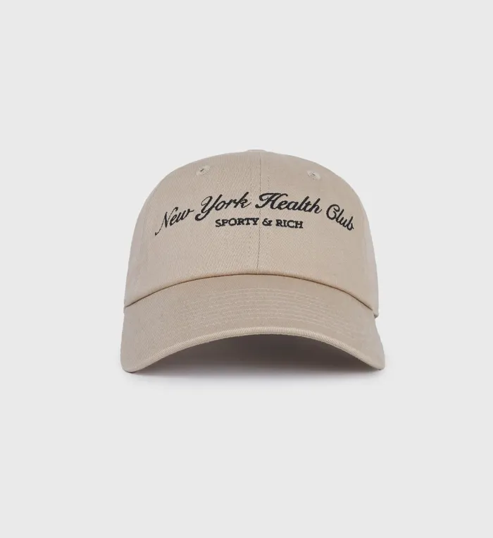 Hats Women Sporty and Rich NY Health Club Hat 8211 British TanFaded Black