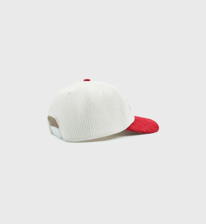 Hats Women Sporty and Rich Wellness Club Corduroy Hat 8211 WhiteRed
