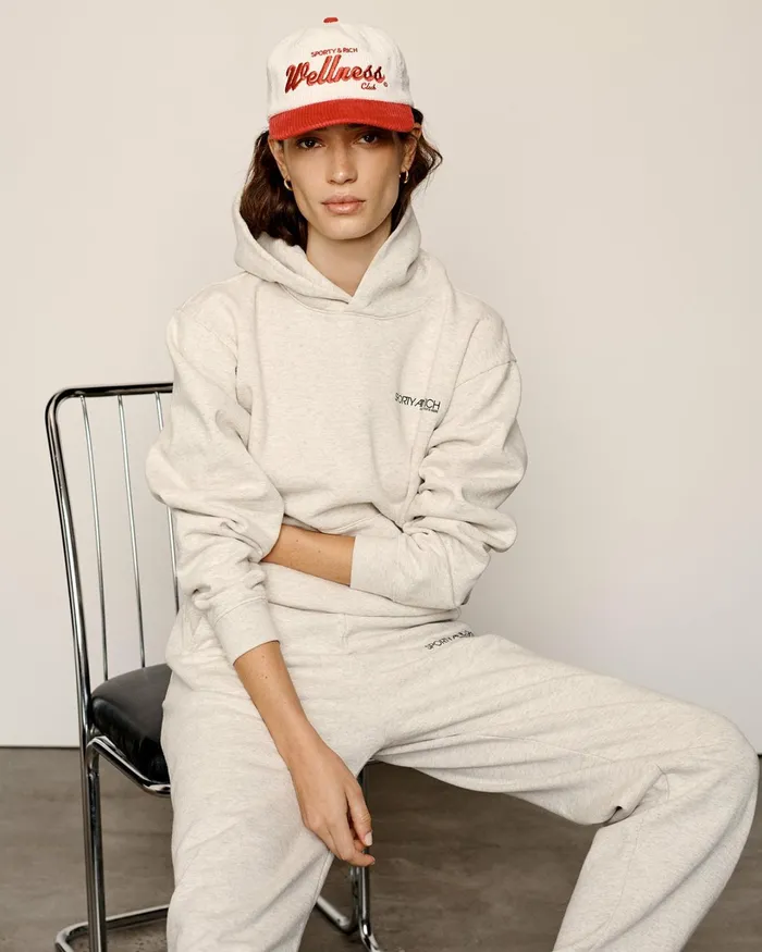 Hats Women Sporty and Rich Wellness Club Corduroy Hat 8211 WhiteRed