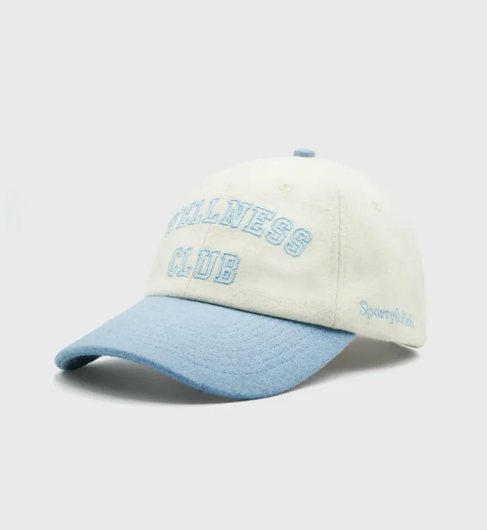 Hats Women Sporty and Rich Wellness Club Wool Hat 8211 Off WhiteSky Blue