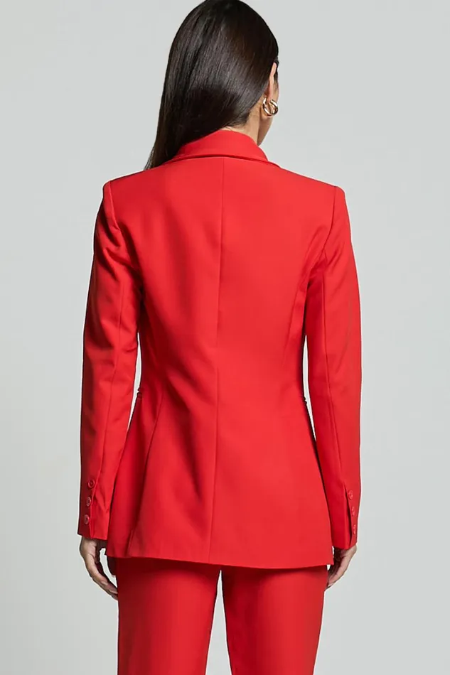 Hermie Blazer 8211 Single Breasted Blazer In Red Women Showpo Blazers