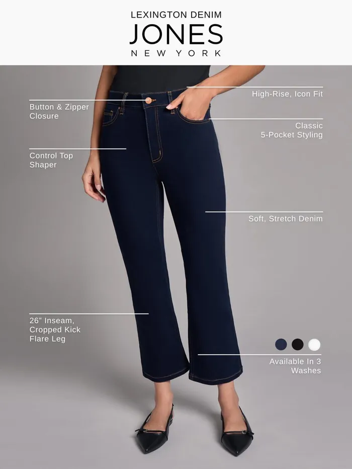 High Rise Cropped Kick Flare Jeans Women Jones New York Cropped Jeans High Rise Cropped Kick Flare Jeans Women Jones New York Cropped Jeans