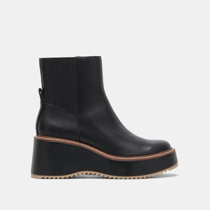 Hilde Boots Black Leather Women Dolce Vita Boots and Booties