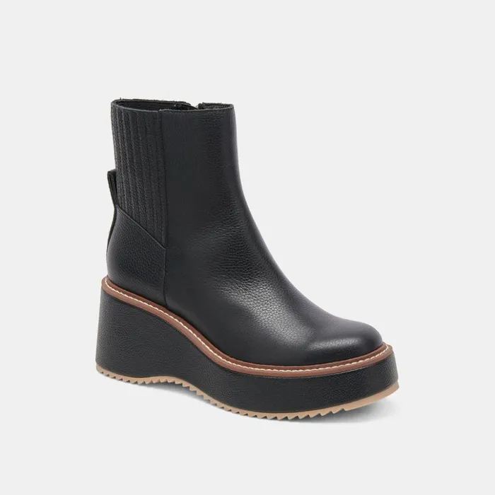 Hilde Boots Black Leather Women Dolce Vita Boots and Booties