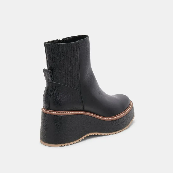 Hilde Boots Black Leather Women Dolce Vita Boots and Booties