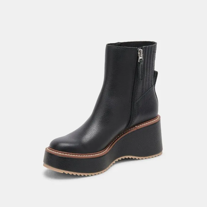 Hilde Boots Black Leather Women Dolce Vita Boots and Booties