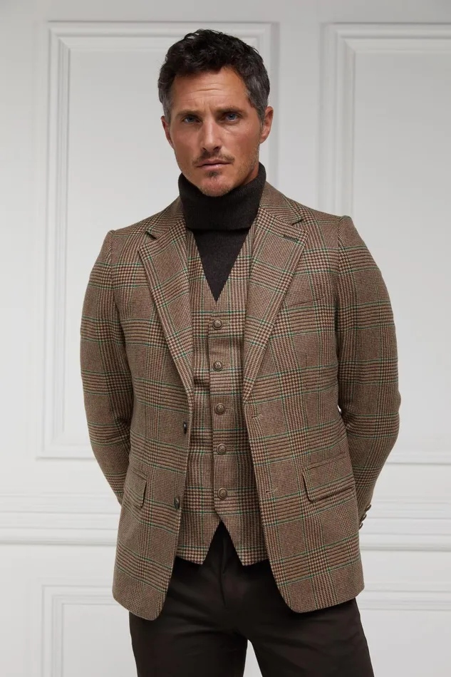 Holland Cooper Blazers Men The Single Breasted Blazer Clarence Check Forest Holland Cooper Blazers Men The Single Breasted Blazer Clarence Check Forest