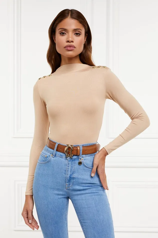 Holland Cooper Bodysuits Women Harper Long Sleeve Bodysuit Light Camel